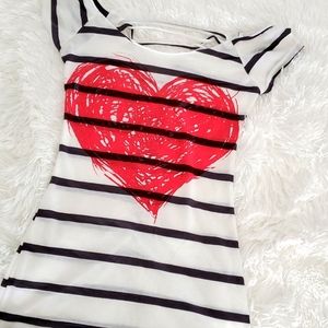 HEART LATTICE BACK TEESHIRT XS